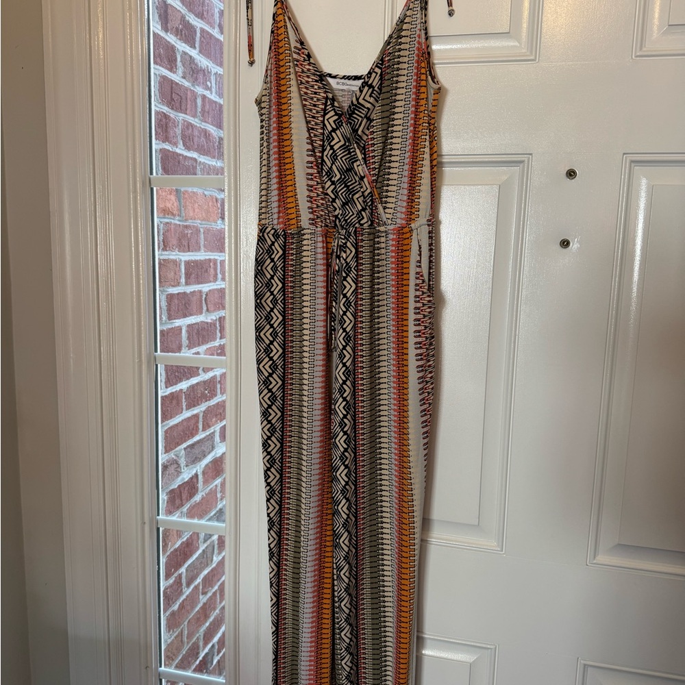 BCBGeneration Geometric Striped jumpsuit